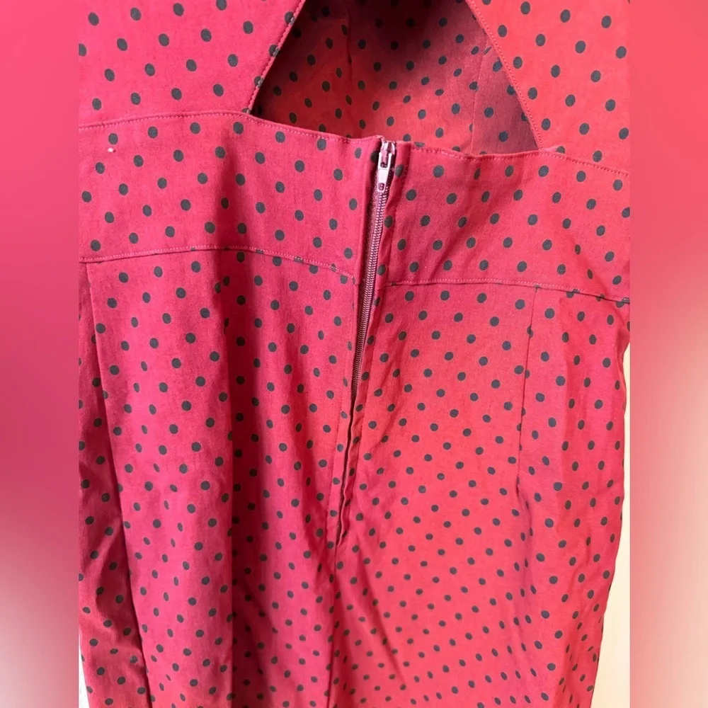 NWT Vintage Y2K Hell Bunny Vixen Dress Red Black Polka Dot Retro Pinup S-M - Picture 7 of 12